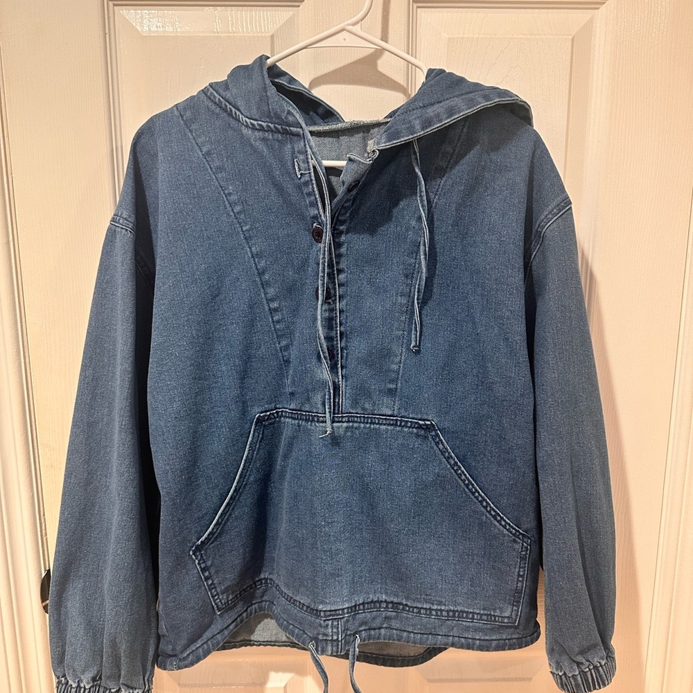 Denim Hooded Pullover